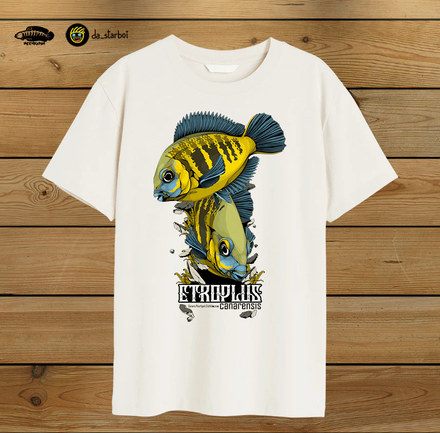 Canara Pearlspot Cichlid tee in off‑white